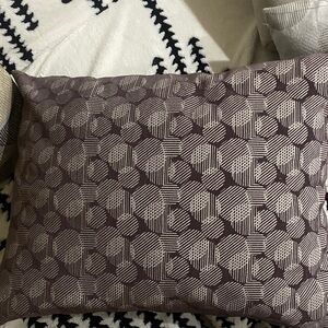 Geometric Pattern Accent Pillow in Plum and Cream